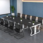 Bàn Họp Làm Việc 360 x 120cm Nhập Khẩu Chân Trắng Hiện Đại - BH58