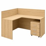 Bàn Làm Việc Gỗ Góc Vuông Vách Che Kèm Hộc 3 Ngăn - BG88