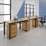Cụm Bàn Làm Việc 3 Người Chân Sắt Độc Lập - BC11