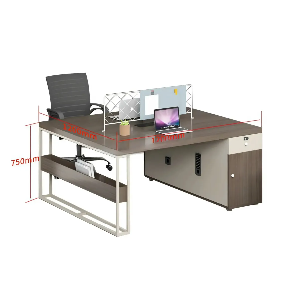 Cụm Bàn Làm Việc 2 Người Chân Sắt Khung Vuông Chắc Chắn