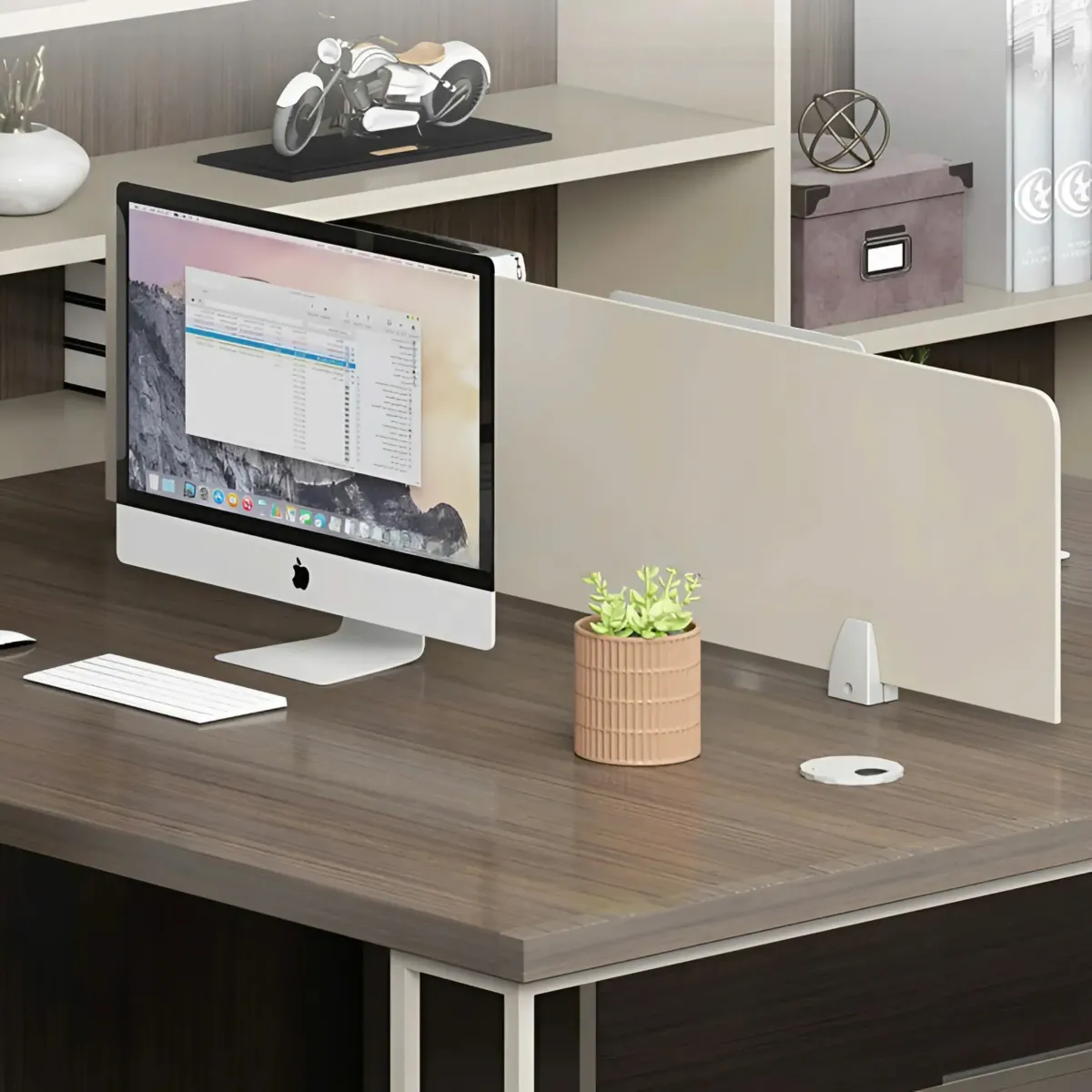 Cụm Bàn Làm Việc 6 Người Kệ Tủ Linh Hoạt