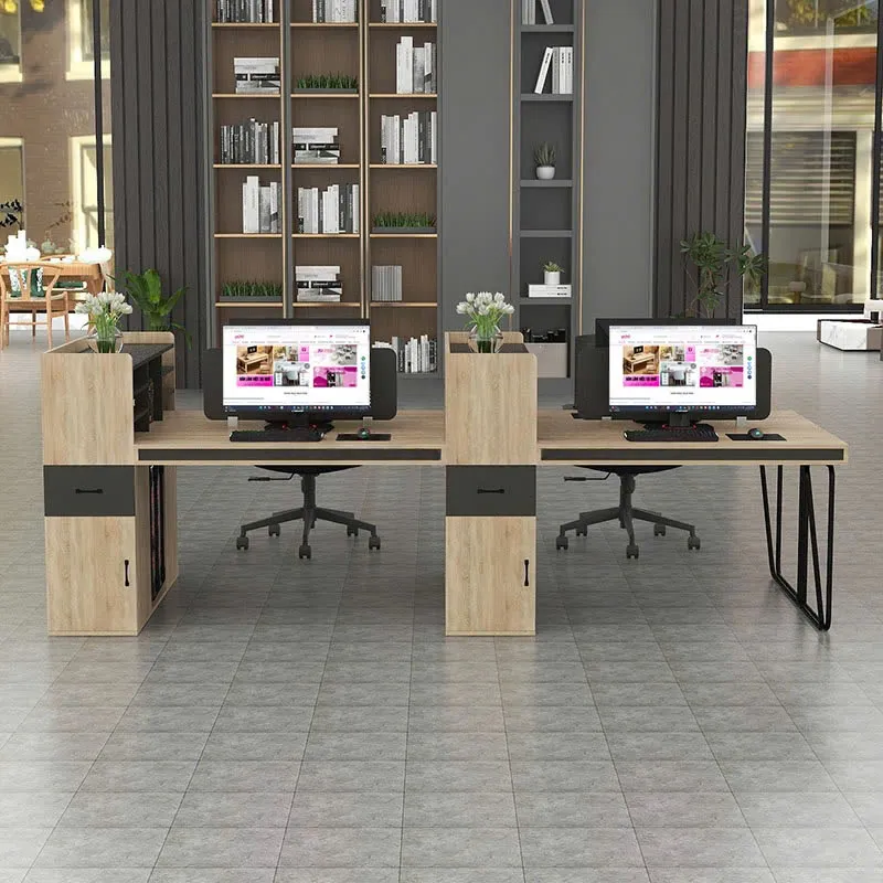 Cụm Bàn Làm Việc 4 Người Phối Màu Độc Lạ Cho Văn Phòng Trẻ