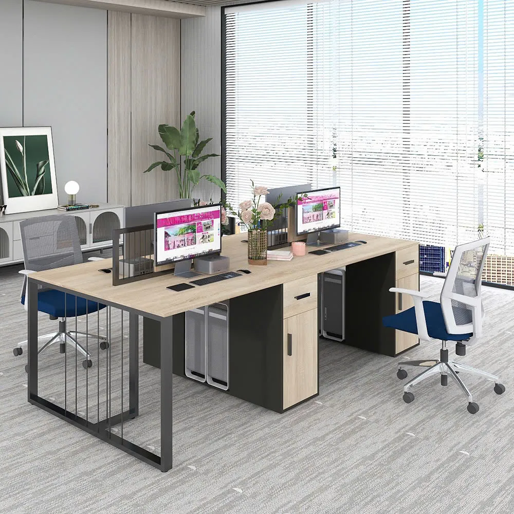 Cụm Bàn Làm Việc 4 Người Tối Giản Hiện Đại