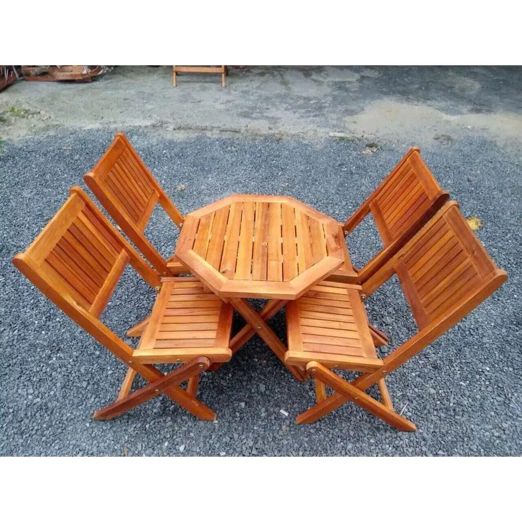  Bàn Ghế Sân Vườn Gấp Gọn Hình Bát Giác Tiện Dụng