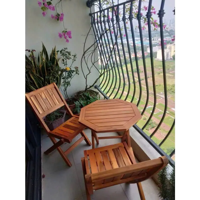  Bàn Ghế Sân Vườn Gấp Gọn Hình Bát Giác Tiện Dụng