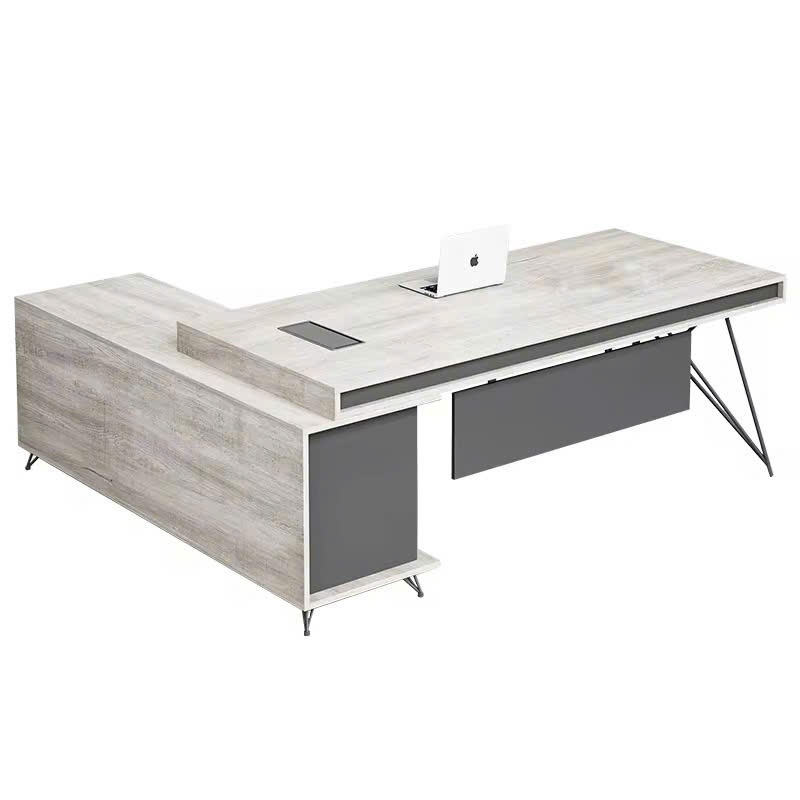 Bàn Giám Đốc Thiết Kế Chân Sắt Lạ Mắt Có Tủ Tiện Lợi