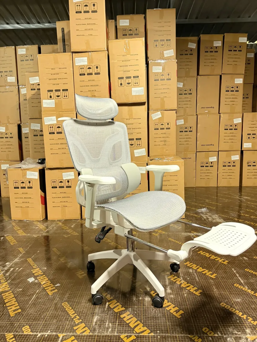 Ghế Công Thái Học Có Tựa Đầu Hỗ Trợ Cột Sống