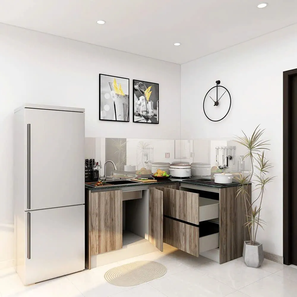 Tủ Bếp Góc L Nhỏ Gọn Cho Căn Hộ Hiện Đại
