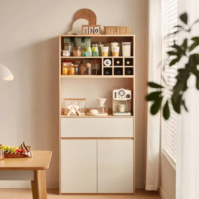 Tủ Bếp Gỗ Đa Năng Kèm Kệ Trang Trí Tiện Lợi