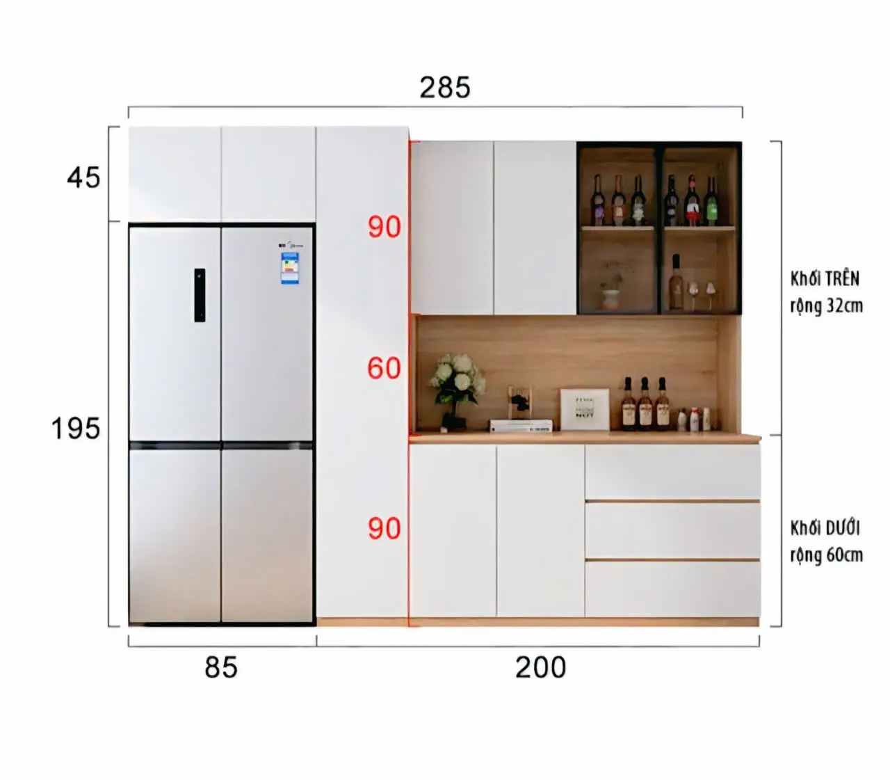 Tủ Bếp Gỗ Hiện Đại Sang Trọng