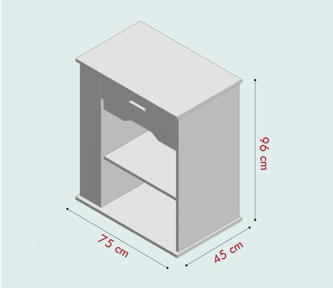 Tủ Bếp Gỗ Mini Có Ngăn Kéo Và Bánh Xe