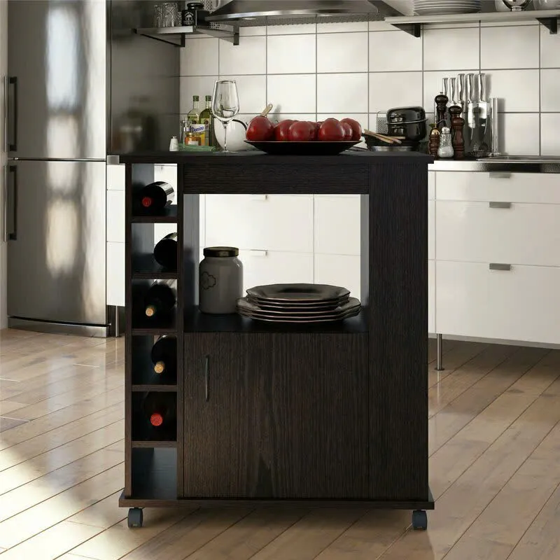 Tủ Bếp Mini Gỗ Đa Năng Có Bánh Xe