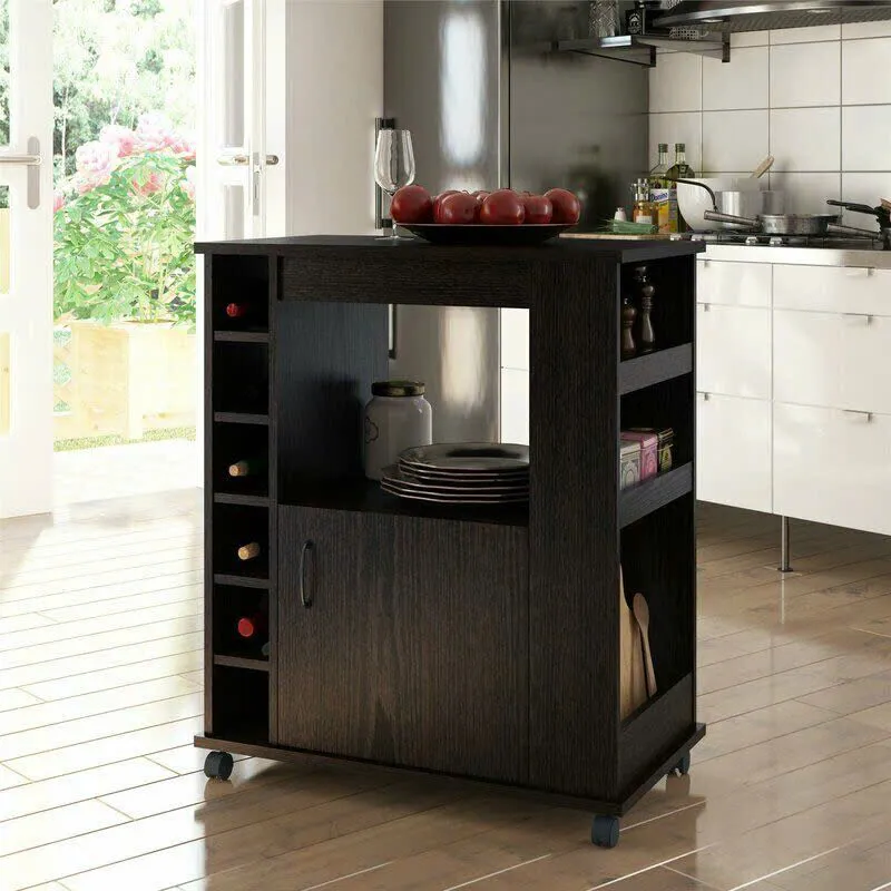 Tủ Bếp Mini Gỗ Đa Năng Có Bánh Xe