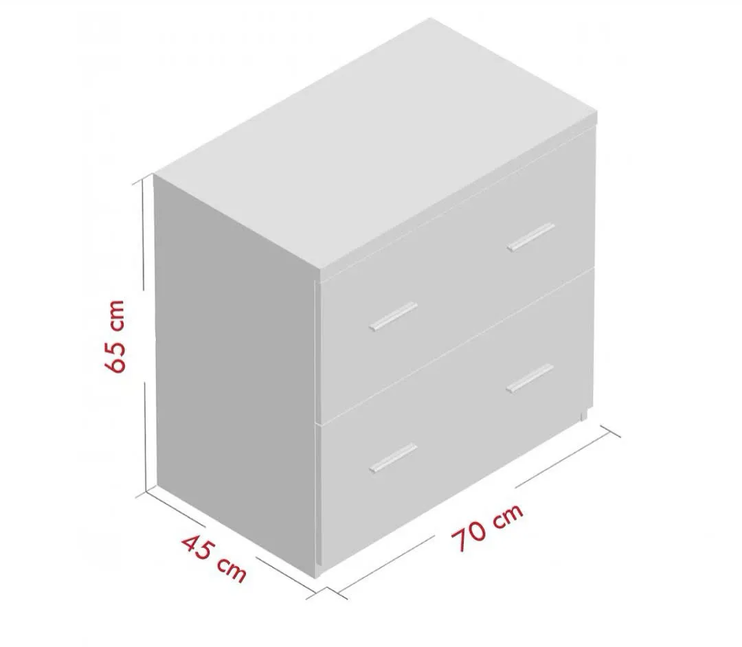 Hộc Tủ Gỗ 2 Ngăn Kéo Hiện Đại