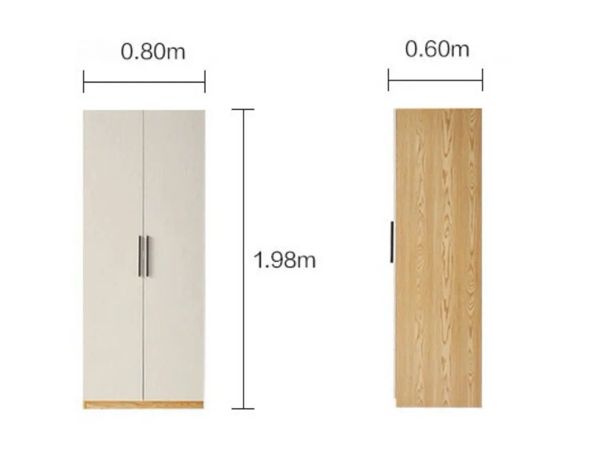 Tủ Quần Áo 2 Cánh Tối Giản Cho Phòng Ngủ