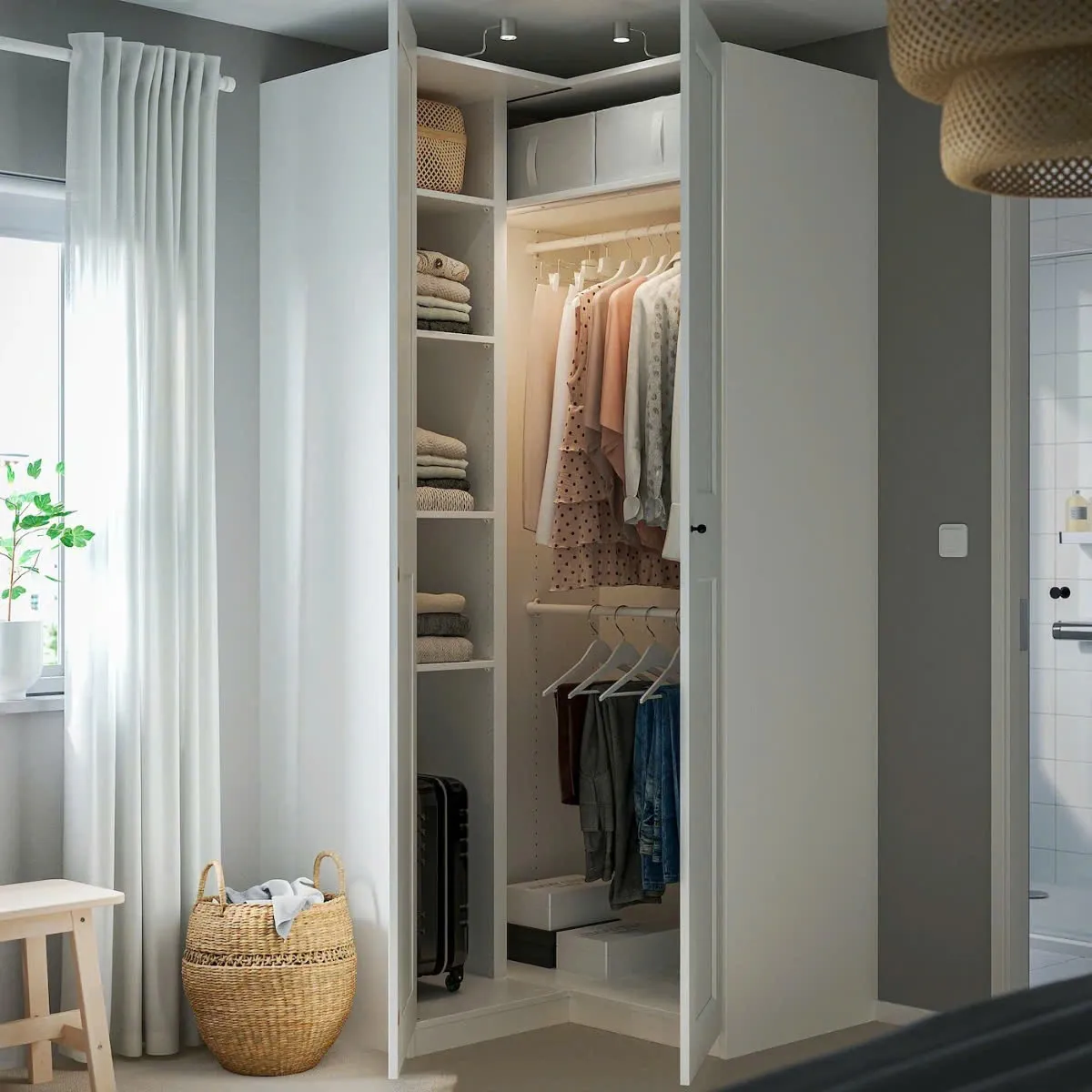 Tủ Quần Áo Chữ L Đa Tầng Tiện Lợi