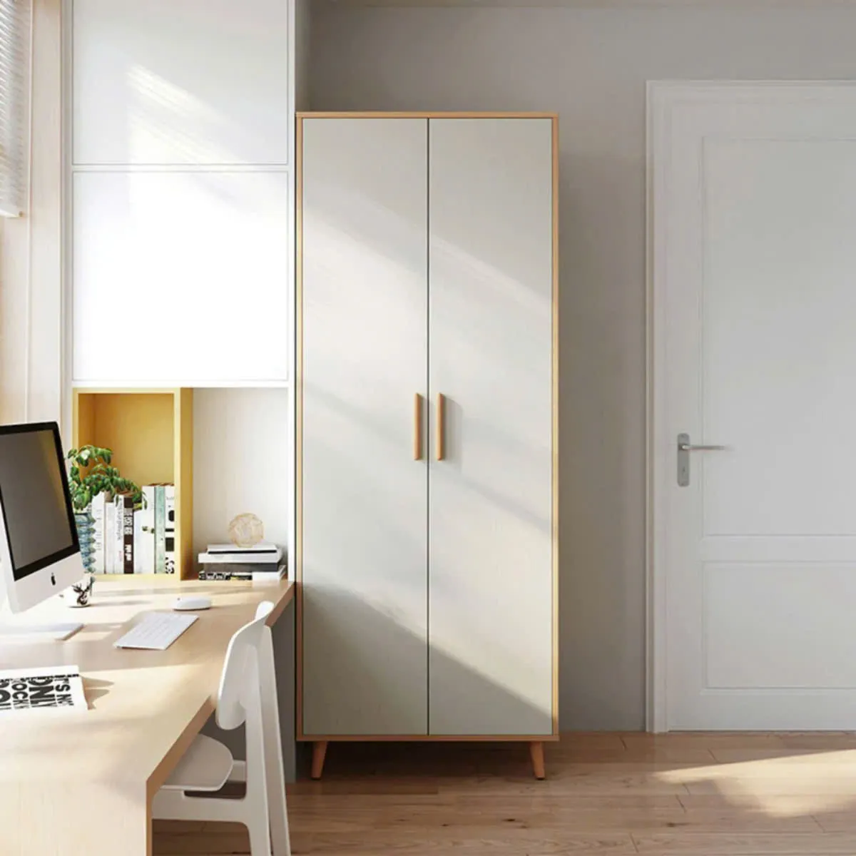 Tủ Quần Áo Gỗ 2 Cánh Tối Giản