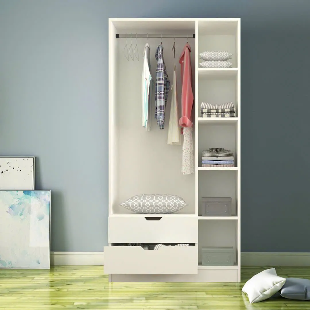Tủ Quần Áo Gỗ Kèm Kệ Và Ngăn Kéo Đa Năng