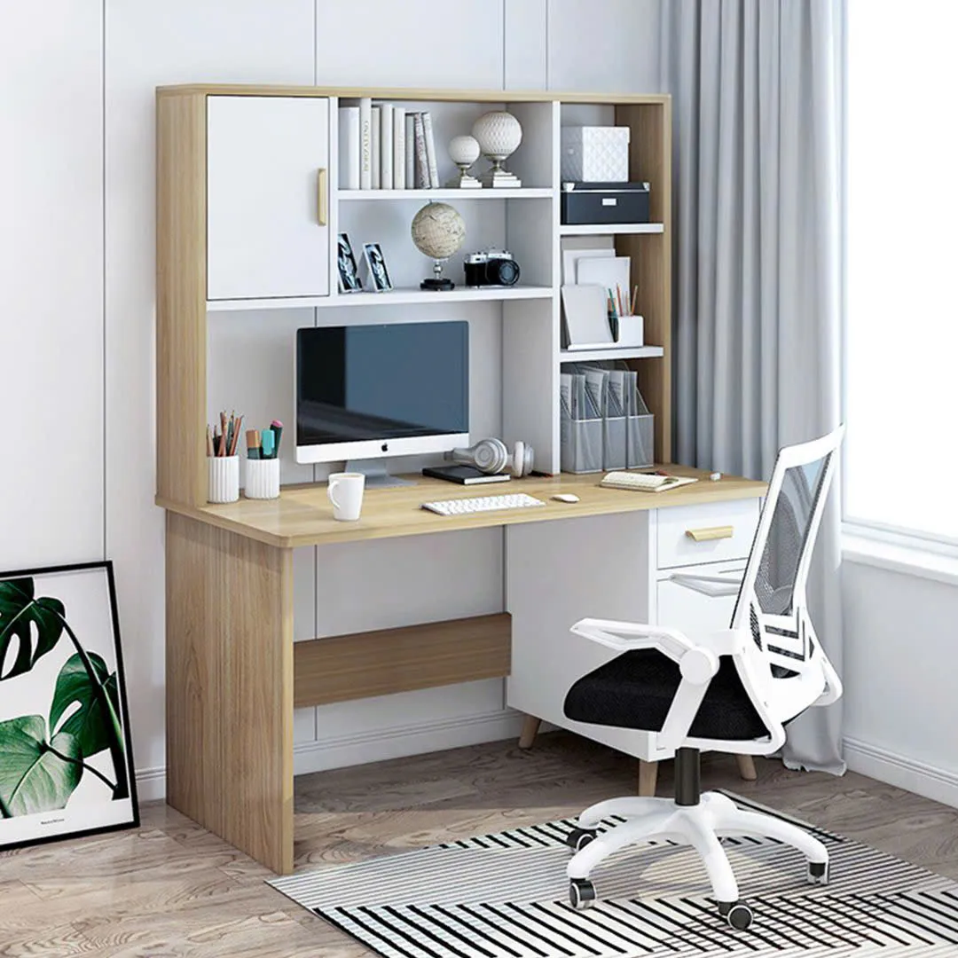 Bàn Làm Việc Gỗ Đa Năng Có Kệ Sách & Tủ Kín