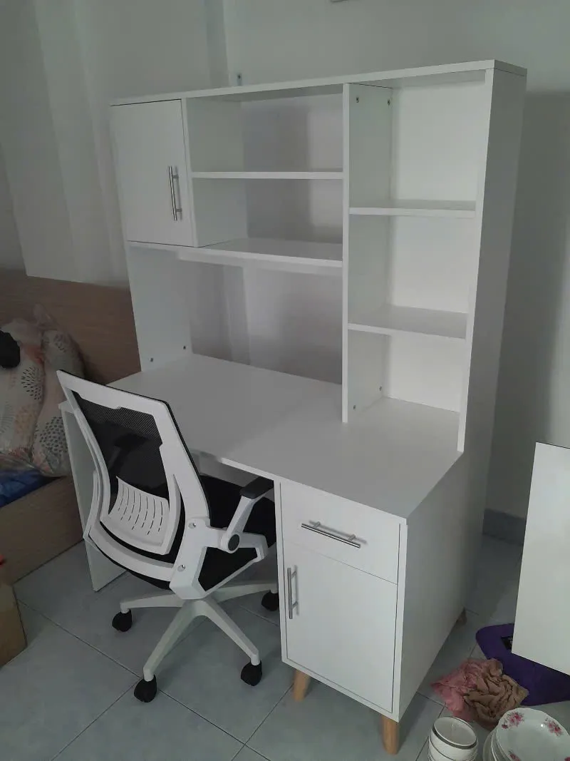 Bàn Làm Việc Gỗ Đa Năng Có Kệ Sách & Tủ Kín