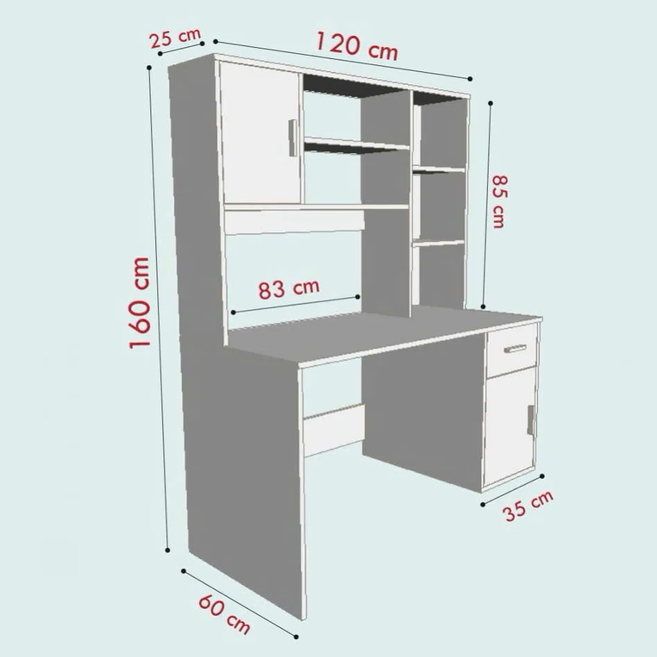 Bàn Làm Việc Gỗ Đa Năng Có Kệ Sách & Tủ Kín