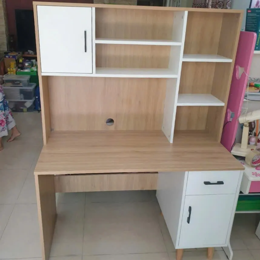 Bàn Làm Việc Gỗ Đa Năng Có Kệ Sách & Tủ Kín