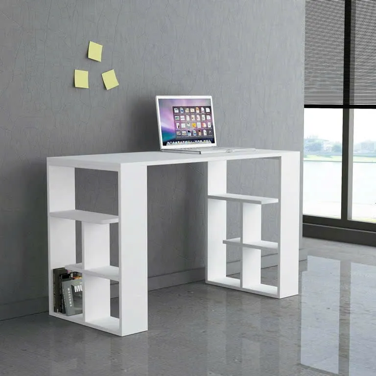 Bàn Làm Việc Gỗ Đẹp Tối Giản Có Kệ
