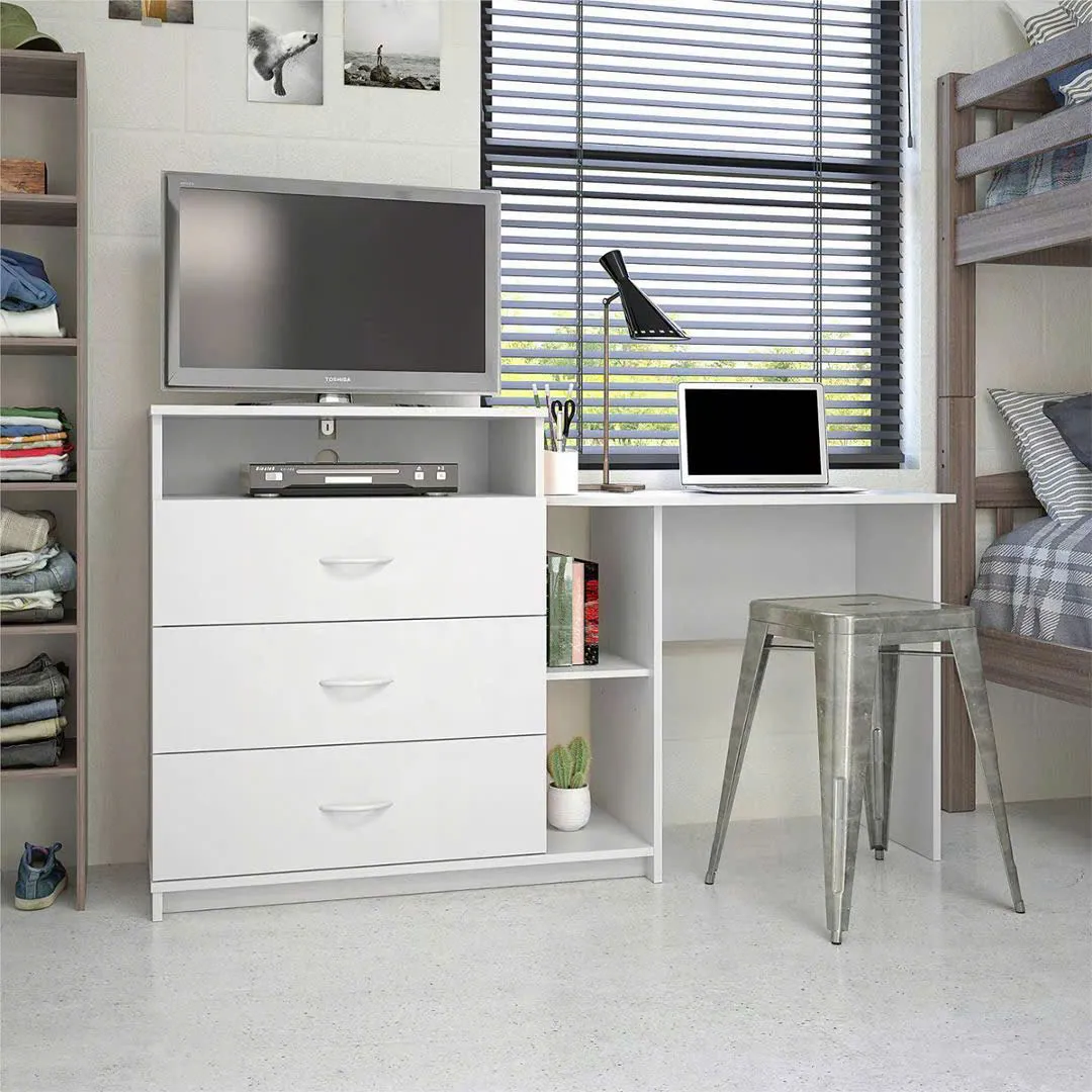 Bàn Làm Việc Gỗ Gắn Liền Kệ Tủ Tối Ưu Không Gian