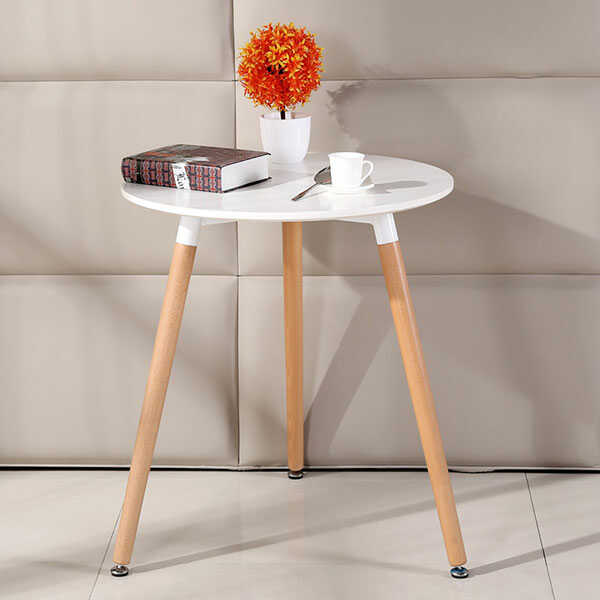 Bàn Cafe Tiếp Khách Eames 3 Chân Gỗ Trắng - BCF3