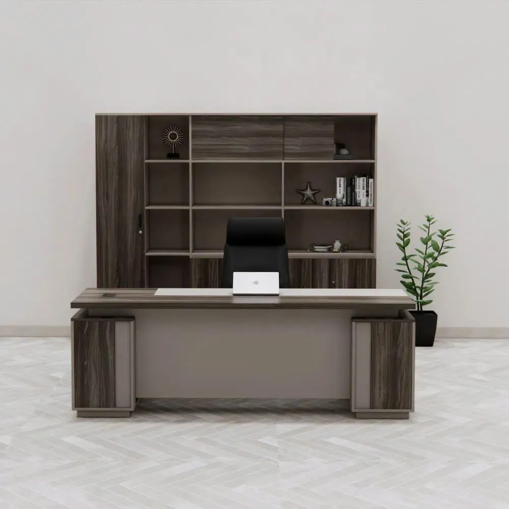 Bàn Giám Đốc Chữ L Hiện Đại Kết Hợp Tủ Phụ Tiện Lợi - BGD128