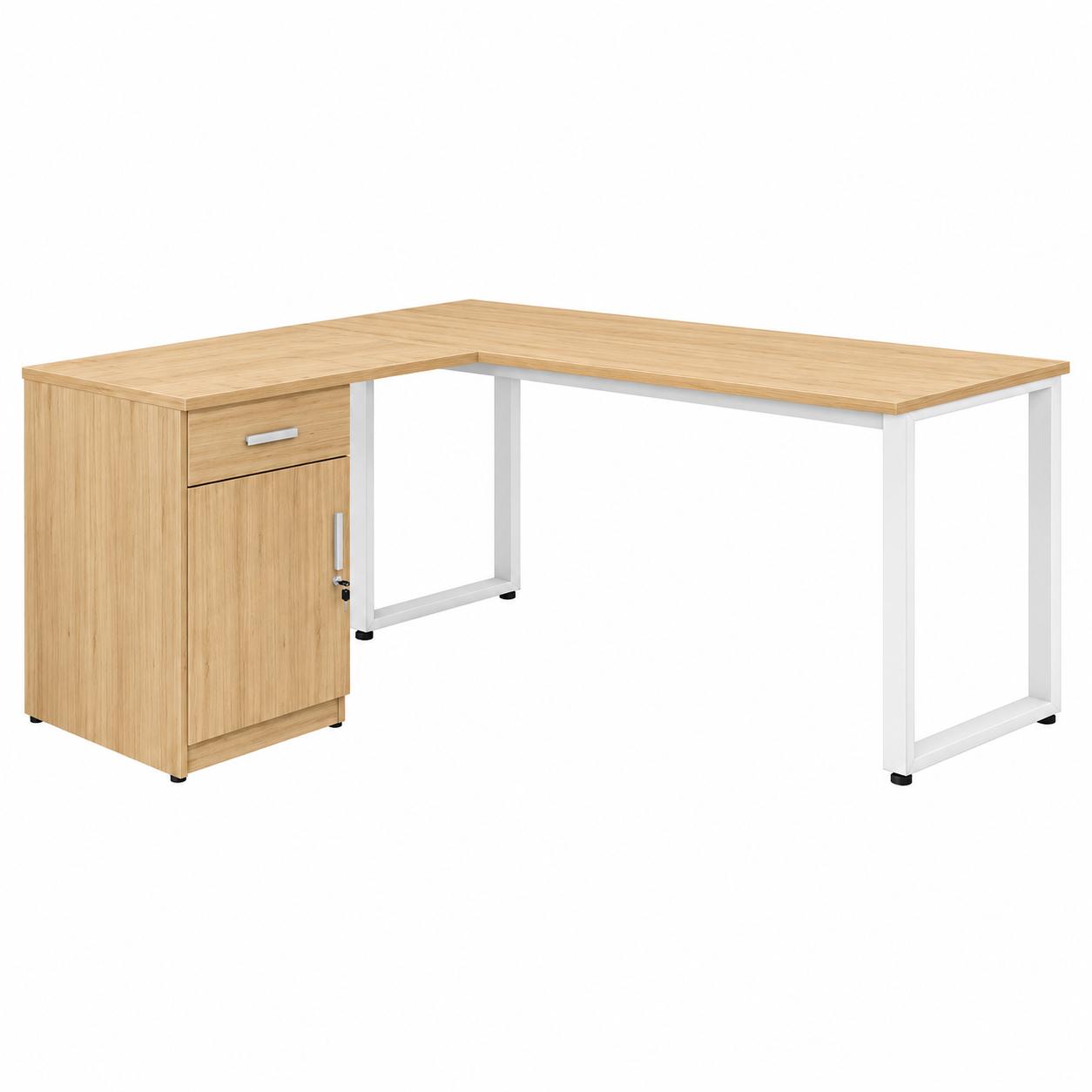Bàn IKEA Góc L Có Hộc Chân Sắt - IK6