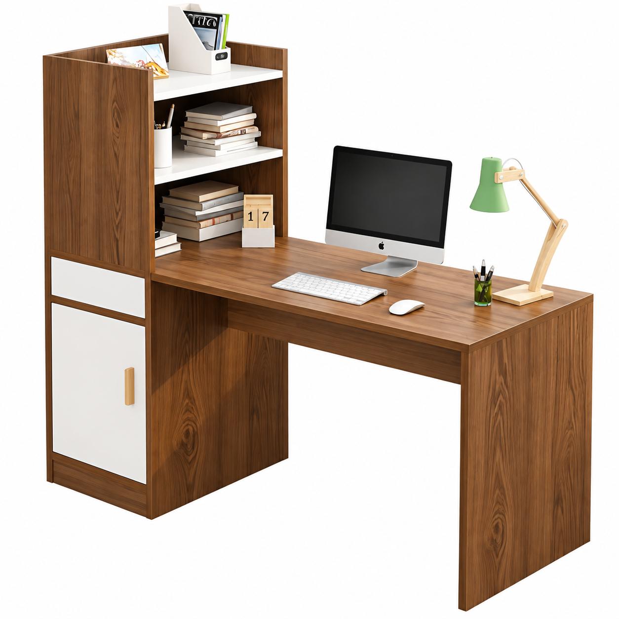 Bàn Làm Việc Gỗ Thiết Kế Kèm Kệ Sách - BG55