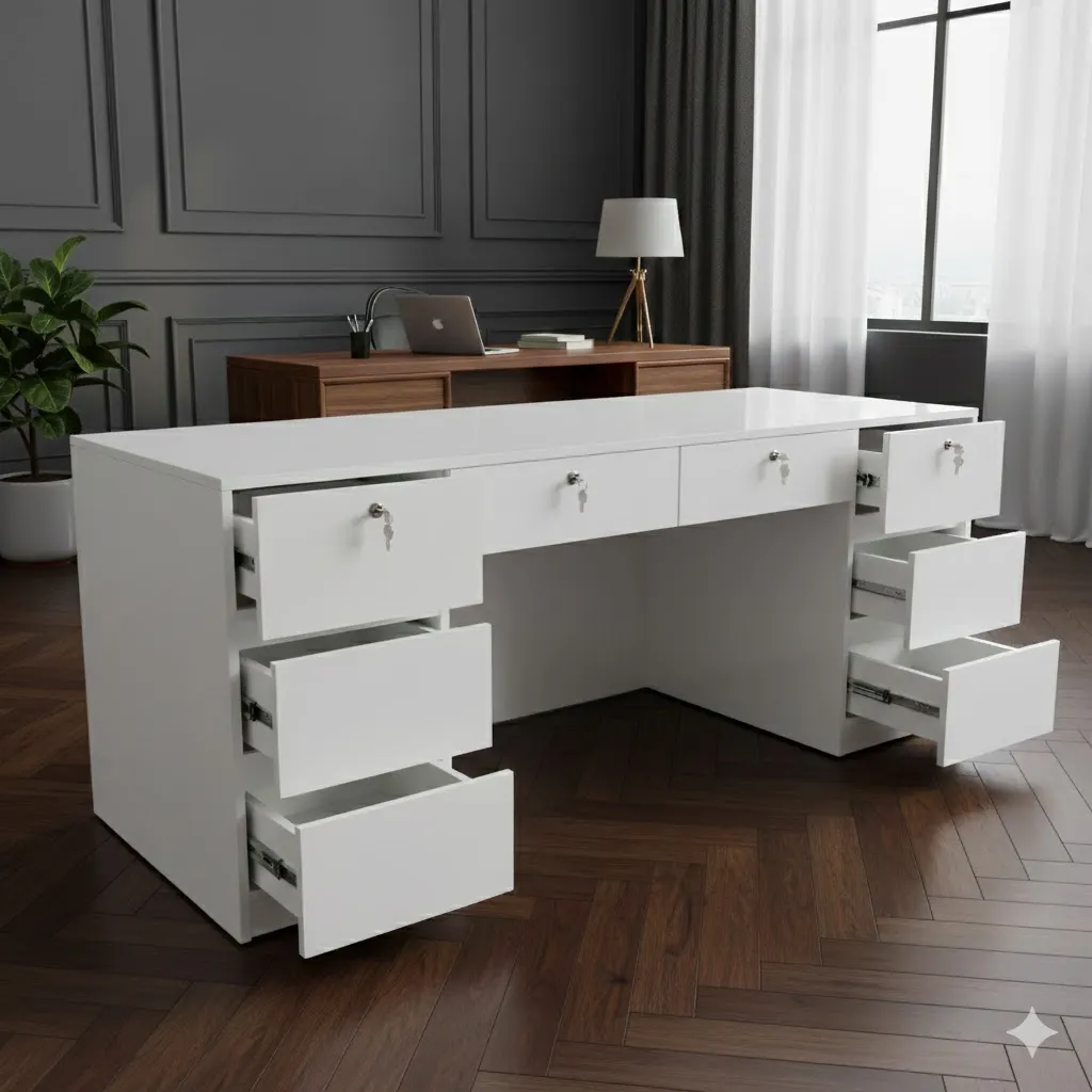 Bàn Làm Việc Gỗ Thiết Kế Hiện Đại Nhiều Ngăn Kéo Tiện Lợi - BG85