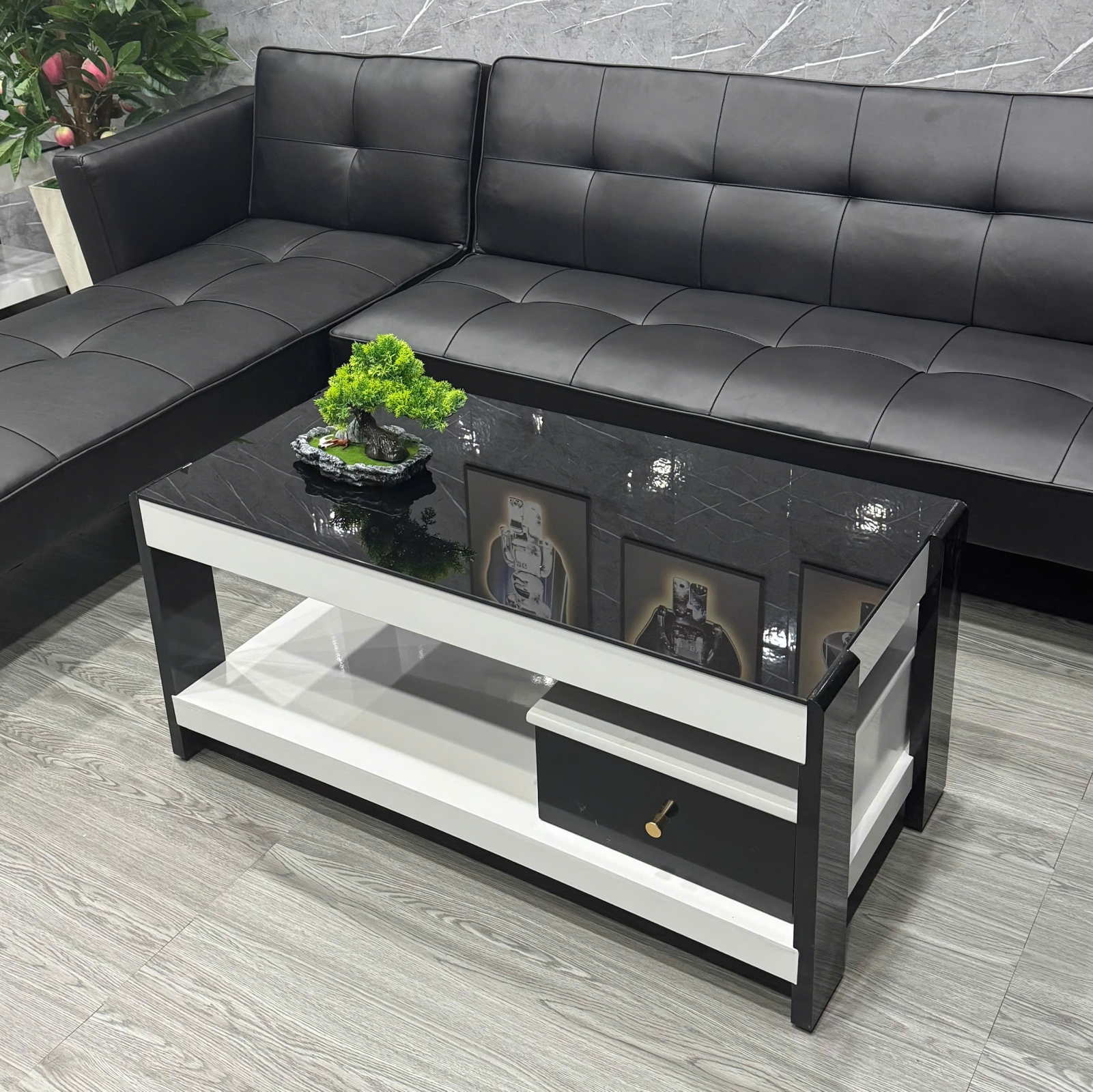 Bàn Trà Sofa Mặt Đá Có Hộc Kéo Hiện Đại - BT28