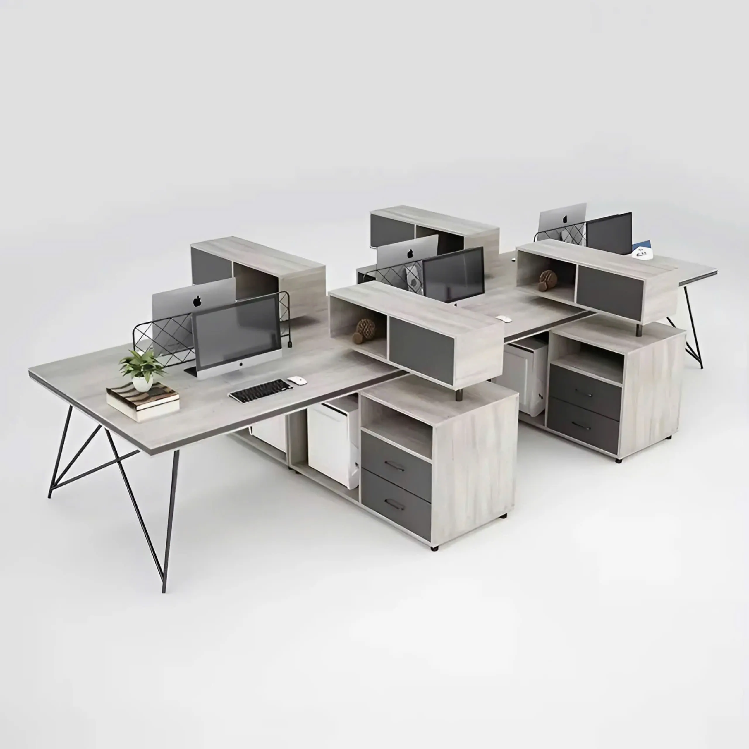 Cụm Bàn Làm Việc 6 Người Tiện Lợi - BC61