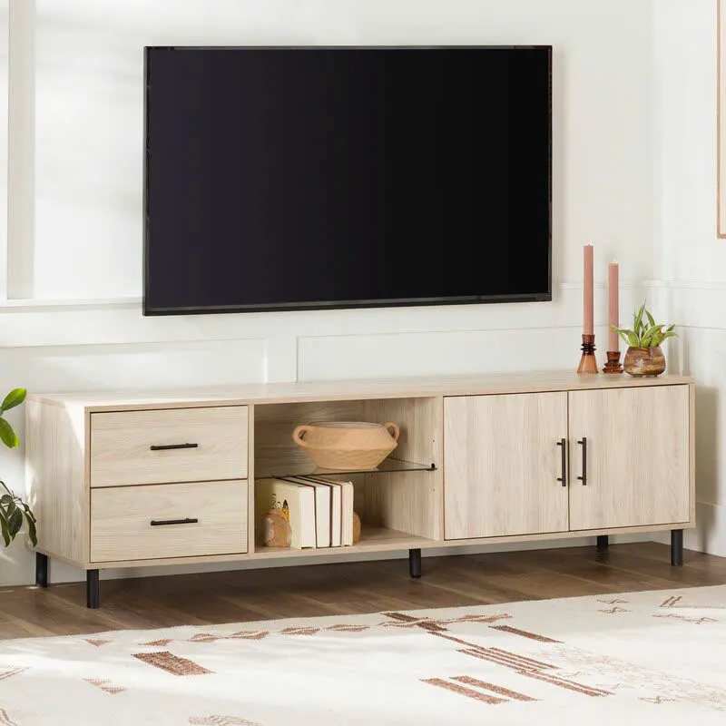 Kệ Tivi 2 Ngăn Kéo Kèm Hộc Tủ Cánh Đôi - KTV26