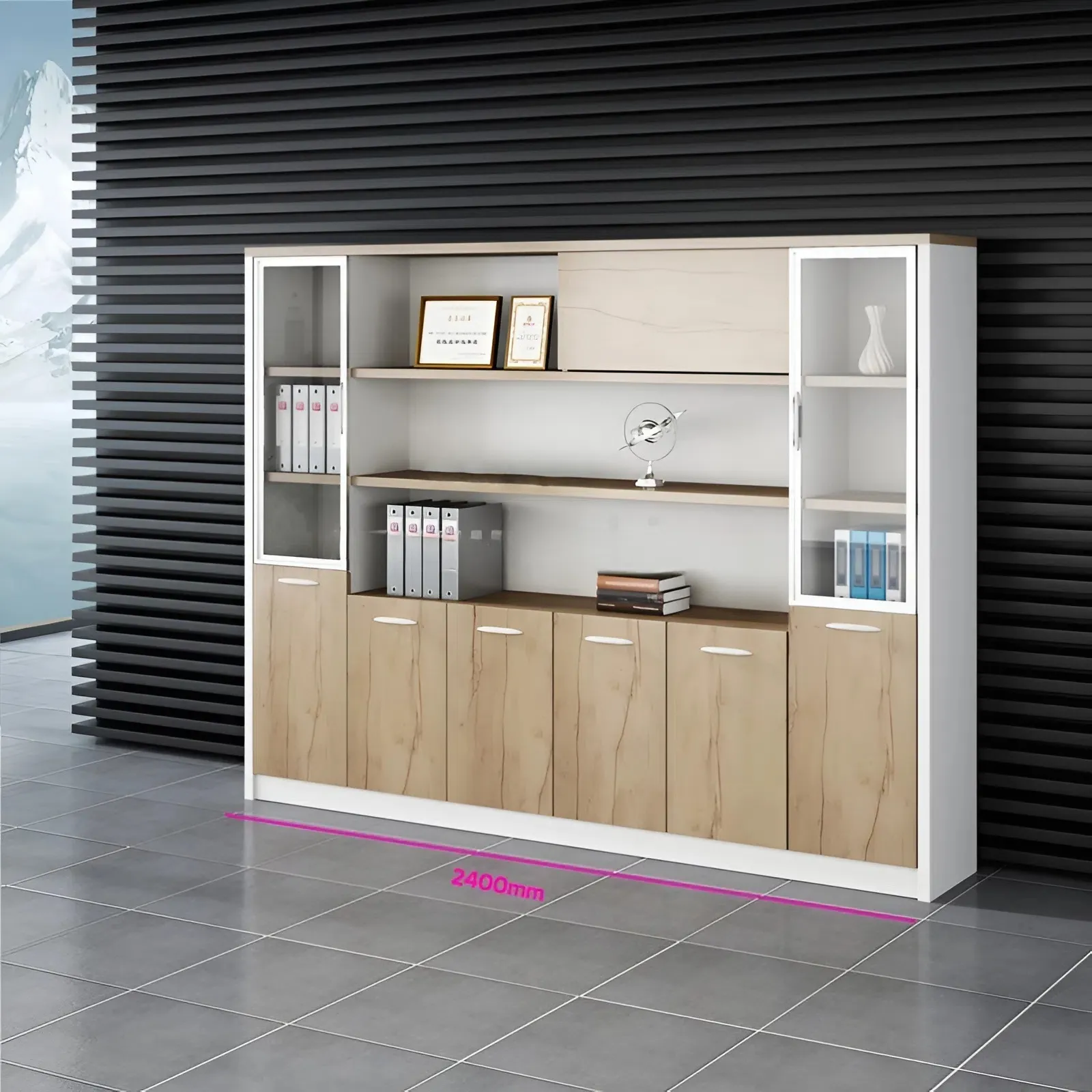 Tủ Hồ Sơ 2m4 Symmetry Glass Thiết Kế Đa Công Năng - THS380