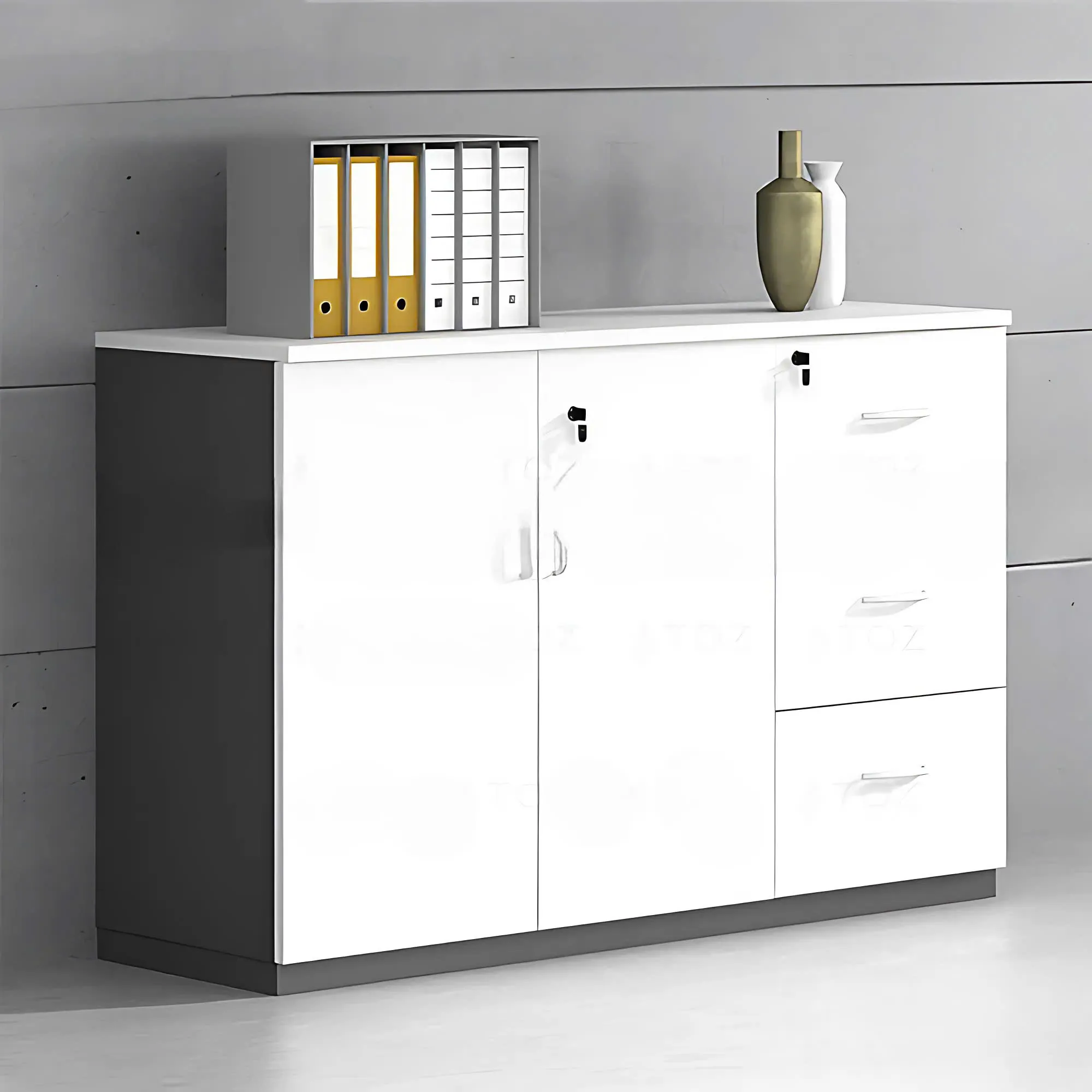 Tủ Tài Liệu Gỗ Thấp Ngăn Kéo Hiện Đại 1m2 - THS33