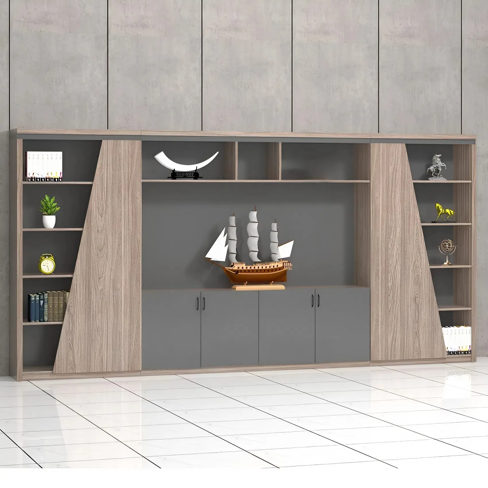 Tủ Hồ Sơ Cánh Kín Phối Kệ Hở Kiểu Dáng Sang Trọng – THS331