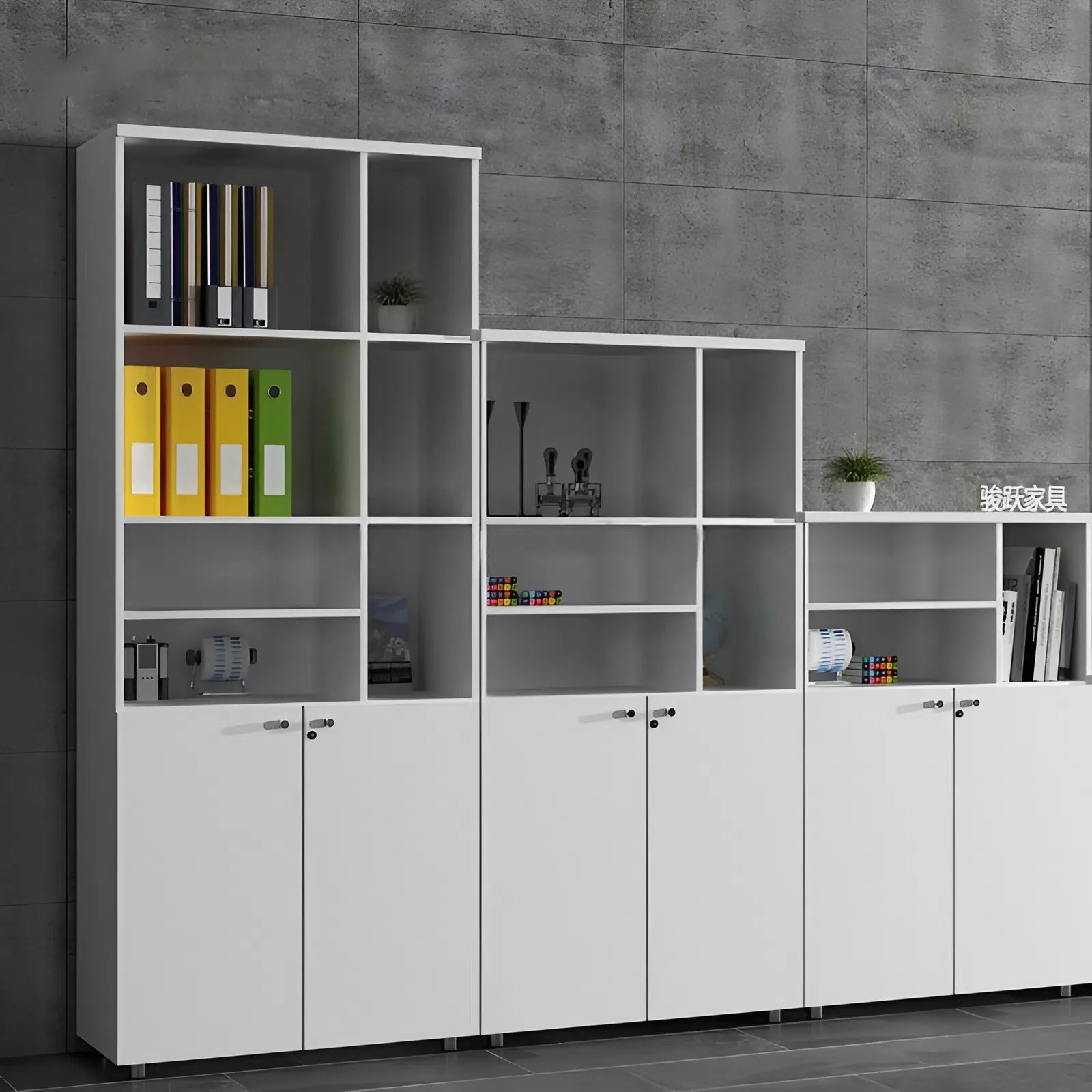 Tủ Hồ Sơ Nhiều Ngăn Kết Hợp Cánh Kín Có Khóa - THS371