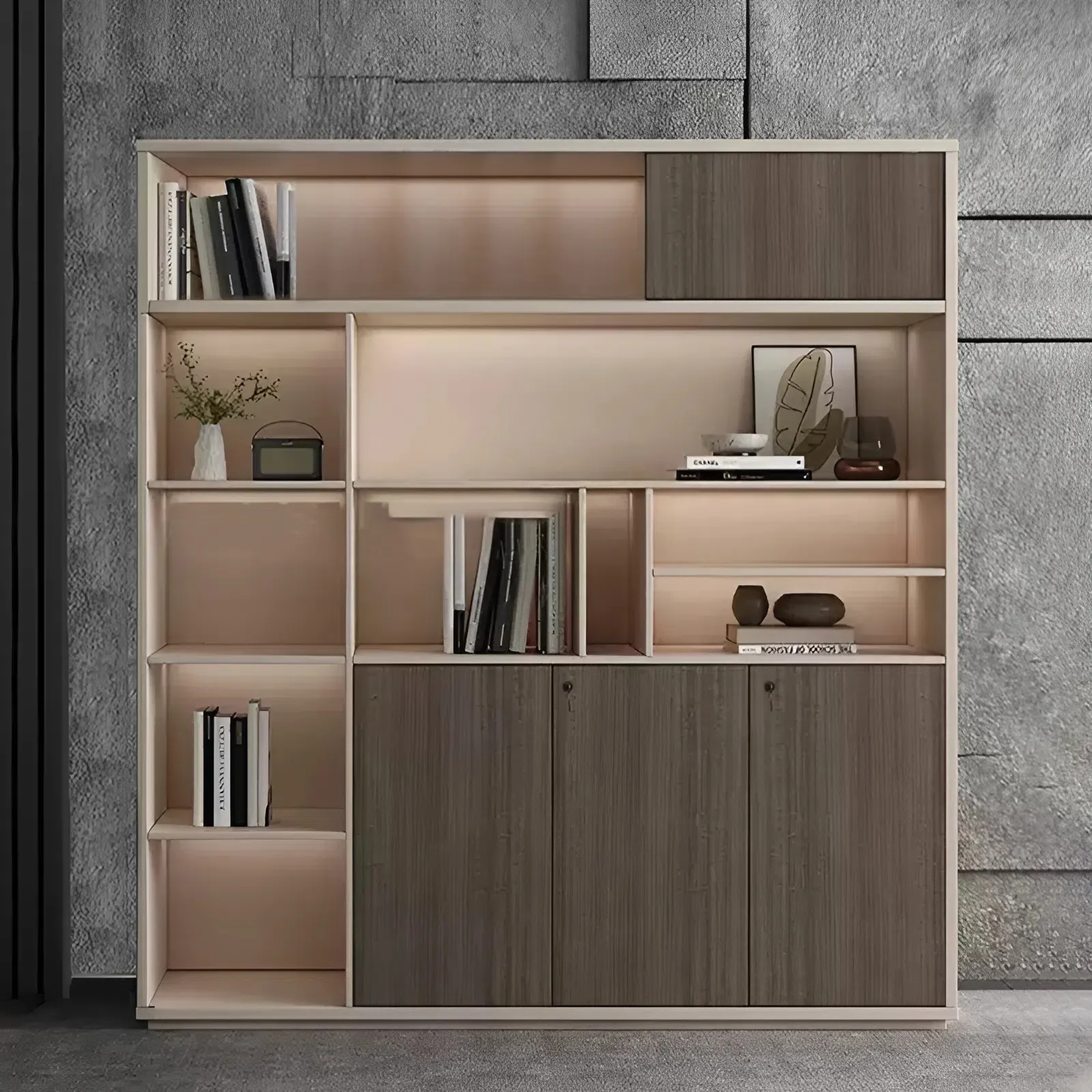 Tủ Hồ Sơ Thiết Kế Minimalist Phân Khoang Đối Xứng Tinh Tế - THS351
