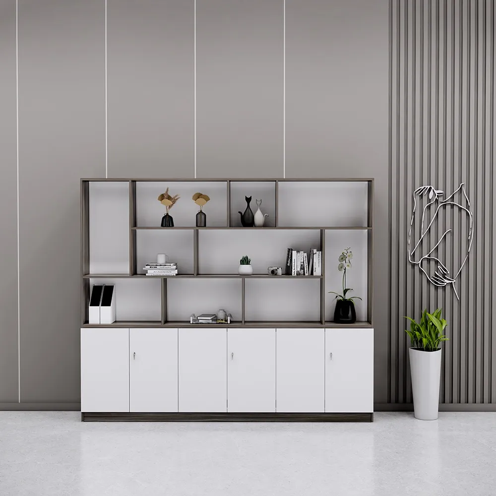 Tủ Hồ Sơ Trưng Bày Thiết Kế Ô Ngăn So Le - THS413