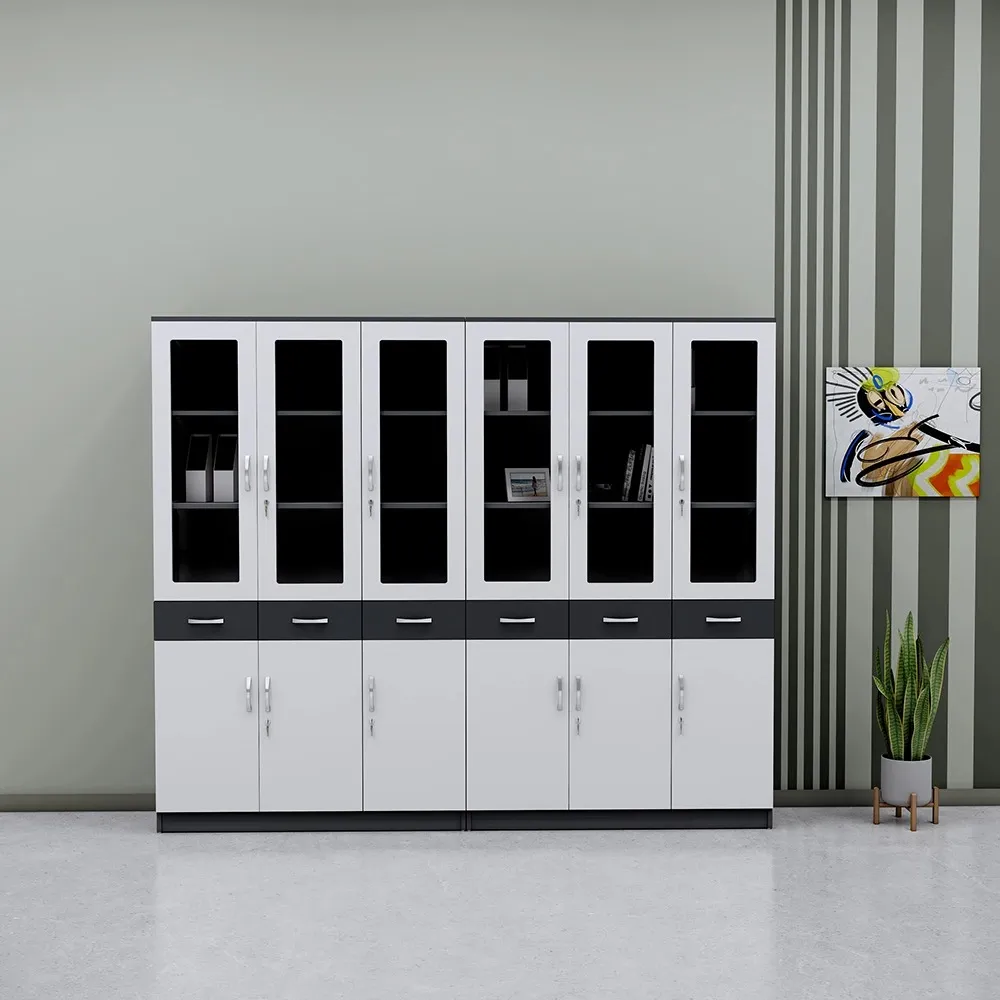 Tủ Hồ Sơ Văn Phòng 6 Khoang Cánh Kính Hiện Đại - THS416
