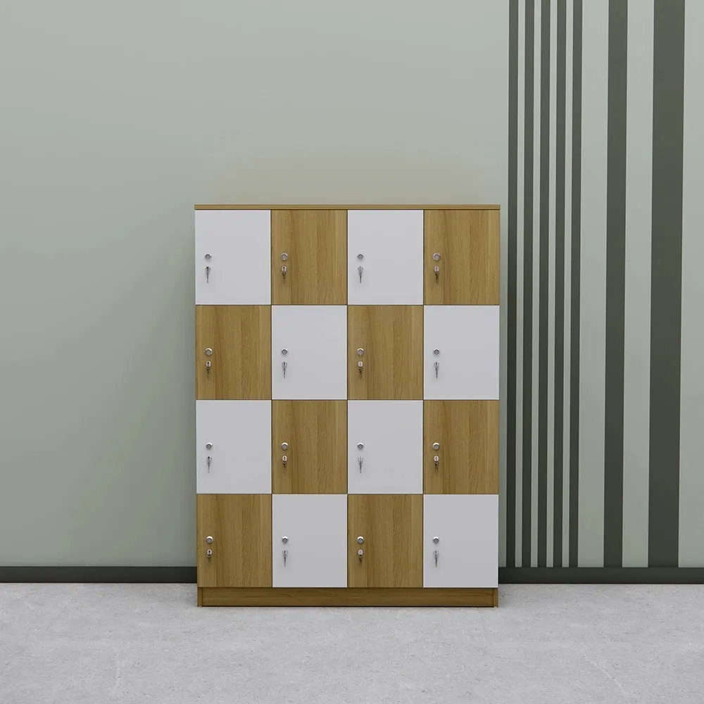 Tủ Locker Gỗ 16 Ngăn Thiết Kế Caro Độc Đáo - TLK88
