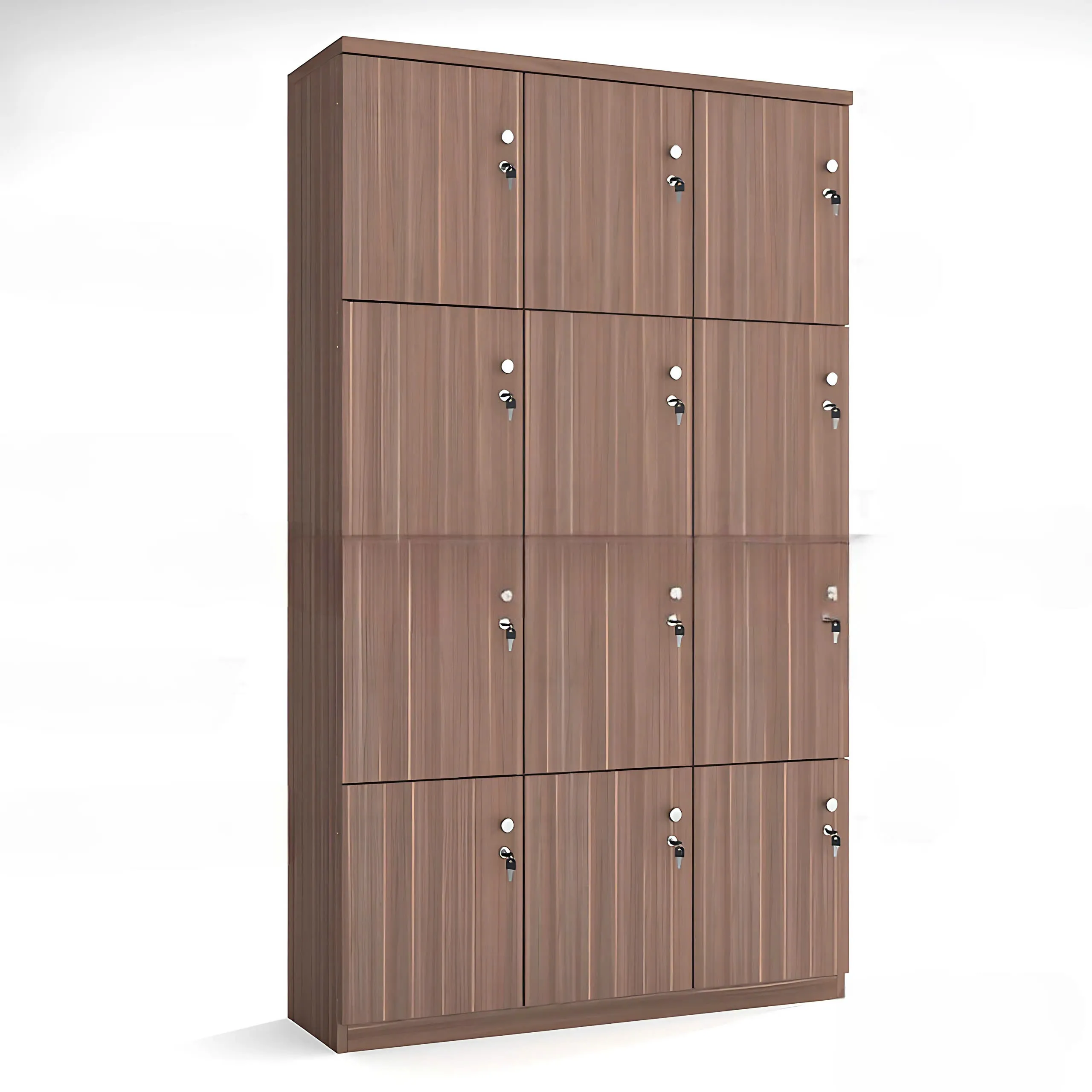 Tủ Locker 12 Cánh Màu Nâu Vân Gỗ - TLK73