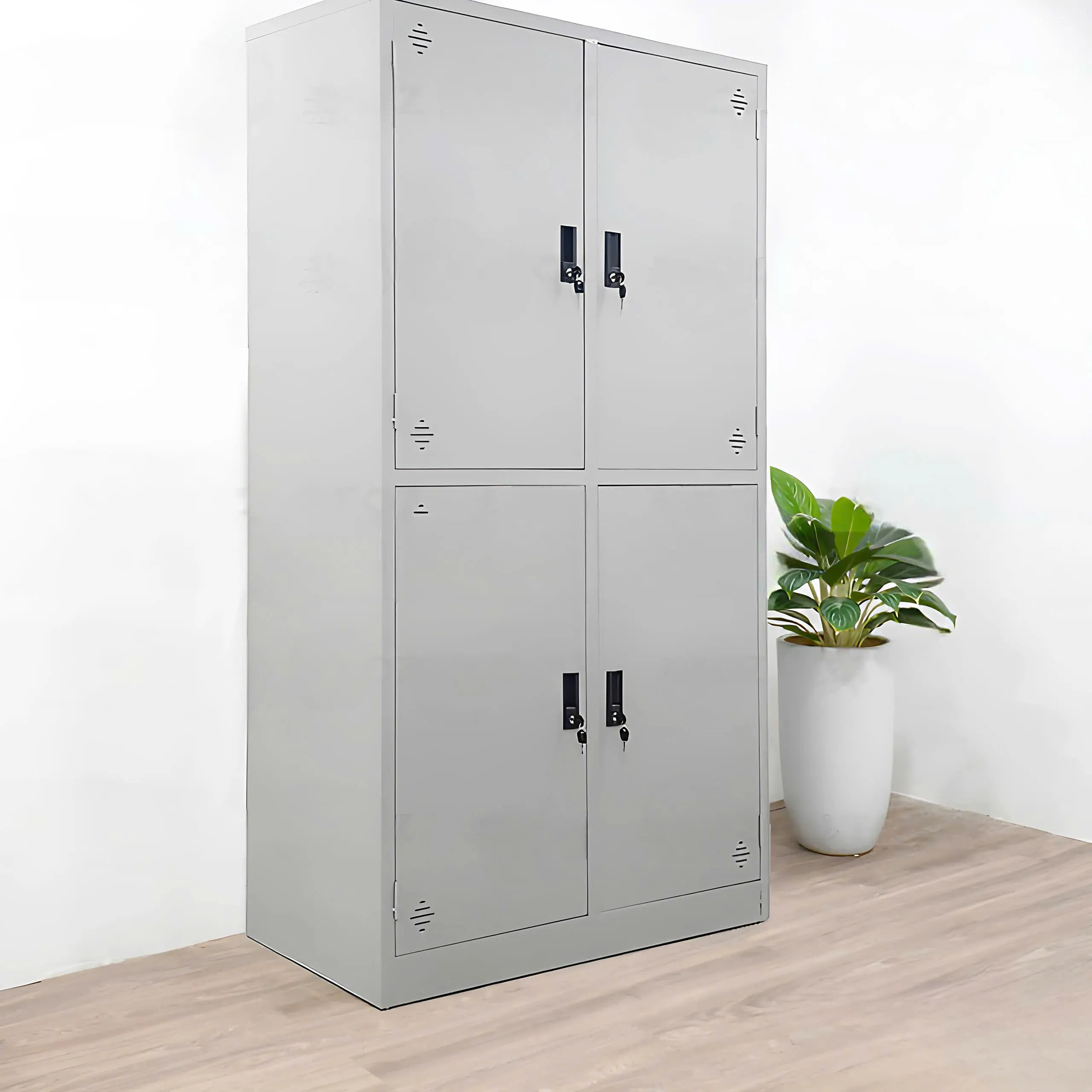 Tủ Locker Bằng Sắt 4 Ô Màu Xám Ghi - TLK44