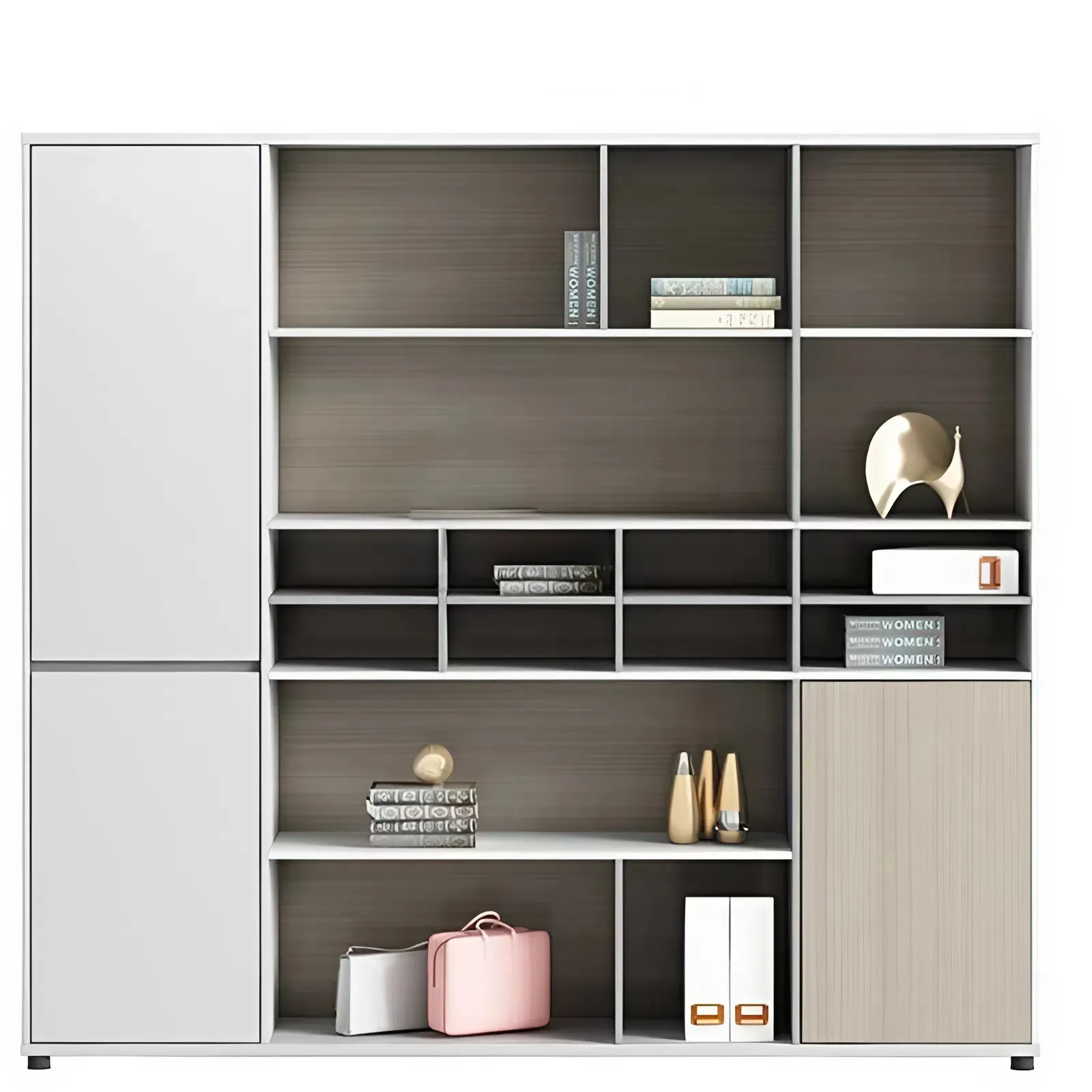 Tủ Tài Liệu Hiện Đại Thiết Kế Ngăn Kệ Hở Phân Tầng Bất Đối Xứng - THS337