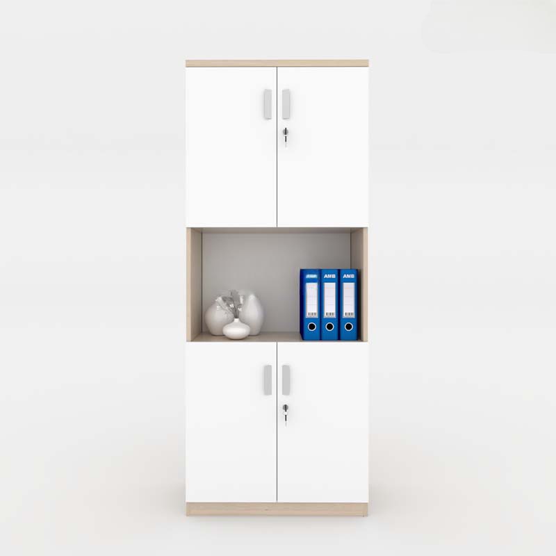 Tủ Tài Liệu Gỗ 4 Cánh Màu Trắng - THS22