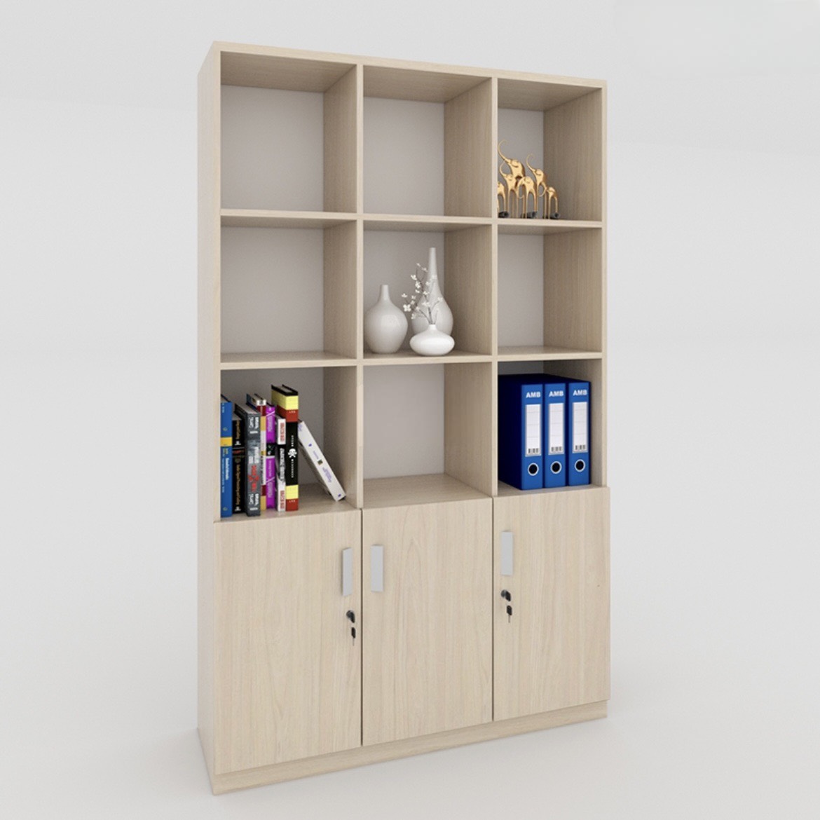 Tủ Hồ Sơ Gỗ Nhiều Kệ Trang Trí - THS87