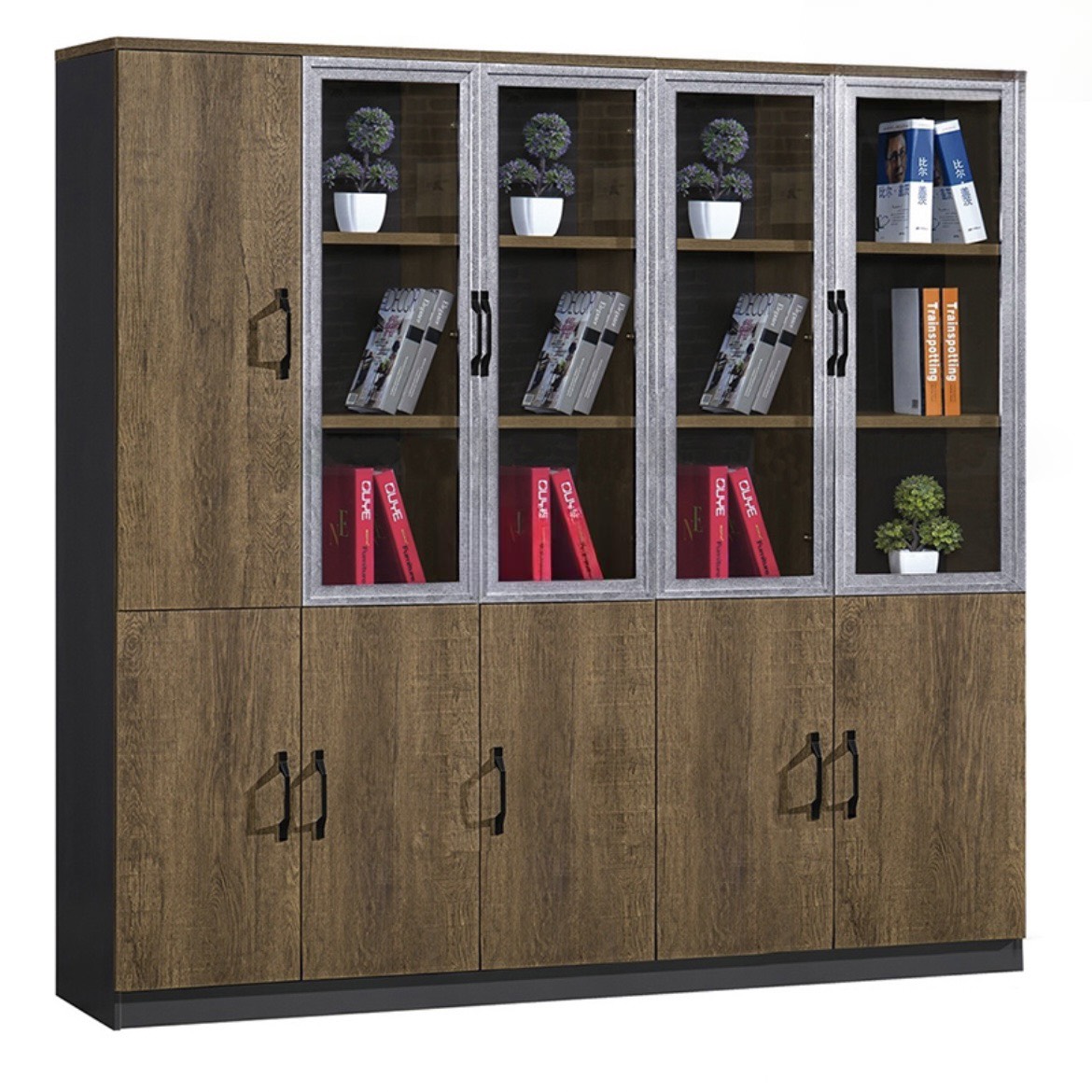 Tủ Tài Liệu Gỗ 5 Cánh Mở Hiện Đại - THS162